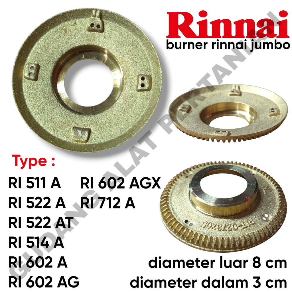 BURNER KOMPOR GAS MODEL RINNAI JUMBO