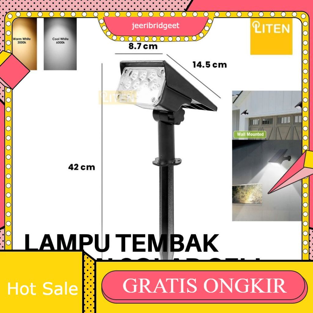 SOLAR CELL Lampu Taman Tancap / Sorot Taman Tenaga Surya 10 Watt / Lampu Sorot Tanaman Outdoor Water