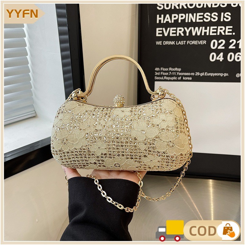 Tas Pesta Wanita Rantai Hand Bag Wanita Mewah Import Fashion Tas Selempang Wanita-Untuk Pesta & Pern