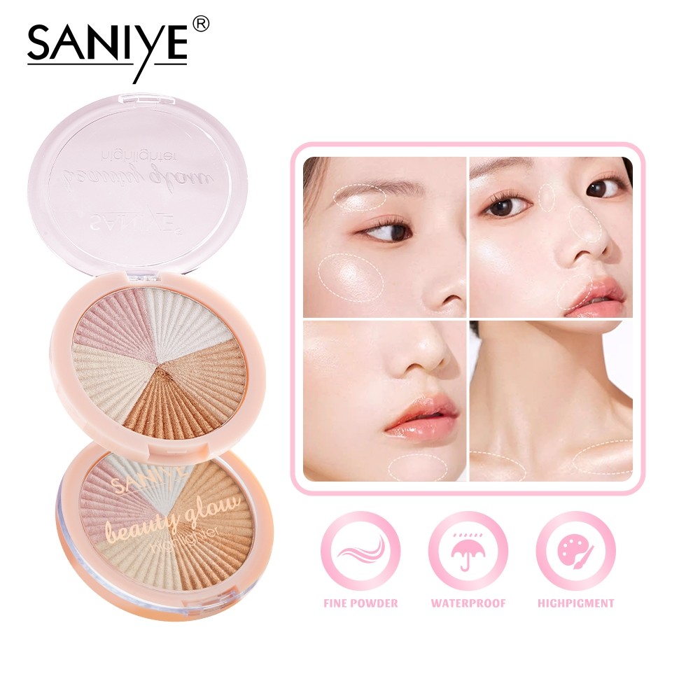 SANIYE 5 Warna Berkilau Eyeshadow Wajah Highlight Tahan Air Kecantikan Kosmetik E0155