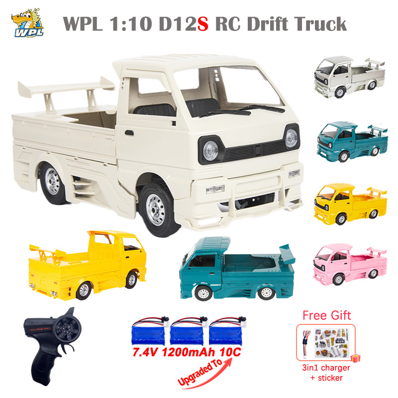 XKS WPL D12 D12S 1/10 RC Car 2WD 260 Brushed Motor Off-Road LED Light Climbing Drift RC Truck D12 Up