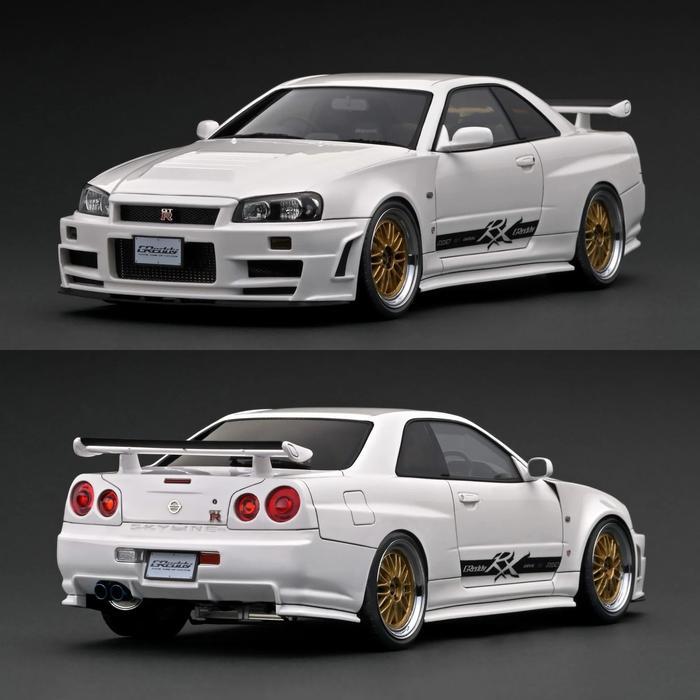 Ignition Model 1:18 Nissan Skyline GT-R R34 Greddy 34RX (White) GND48