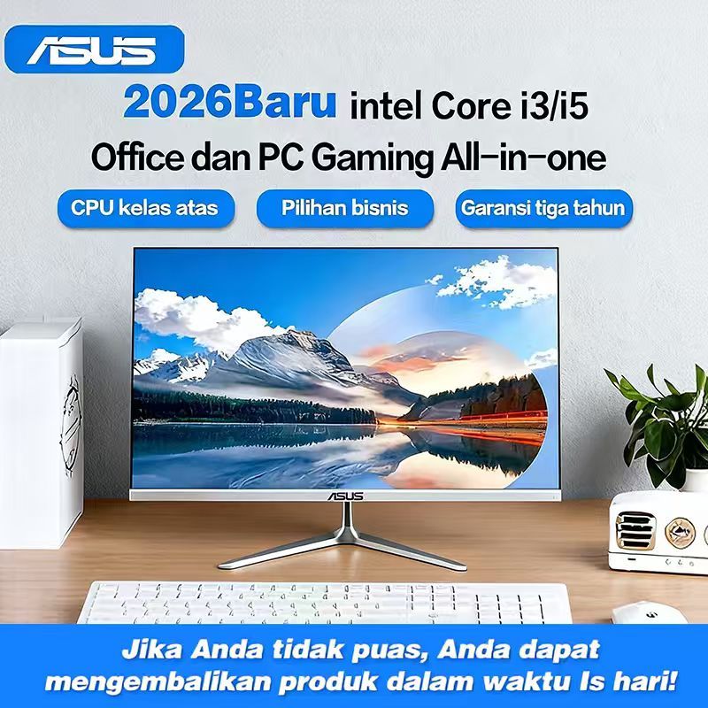 ASUS Komputer PC All in One PC Full Set Gaming Intel Core i7/i5/i3 RAM 8G16GB SSD 256G/512GB/1TB Lay