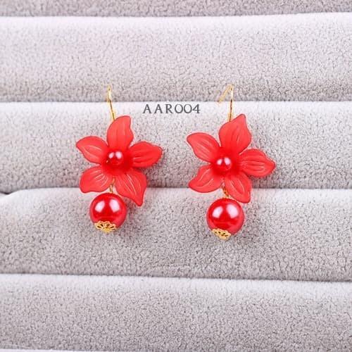 Anting Merah Pesta Bridal Aksesoris Fashoin  Anting Wanita  AAR004