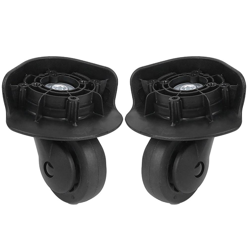 1 Pair Durable Mute Suitcase Wheels Easy tallation Black Replacement Wheels 360° Swivel Luggage Whee