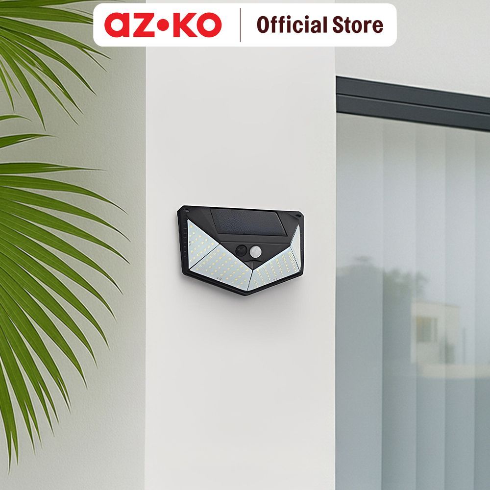 AZKO Krisbow Zura Lampu Dinding Outdoor Solar 210 Lumens 3000k - Hitam Wall Lamp Light Lampu Tembok 