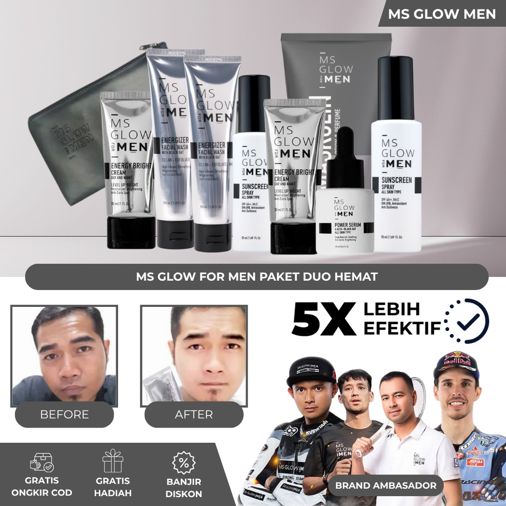 Ms Glow For Men Skincare Perwatan Untuk Pria Ms Glow Men Skincare Cowok