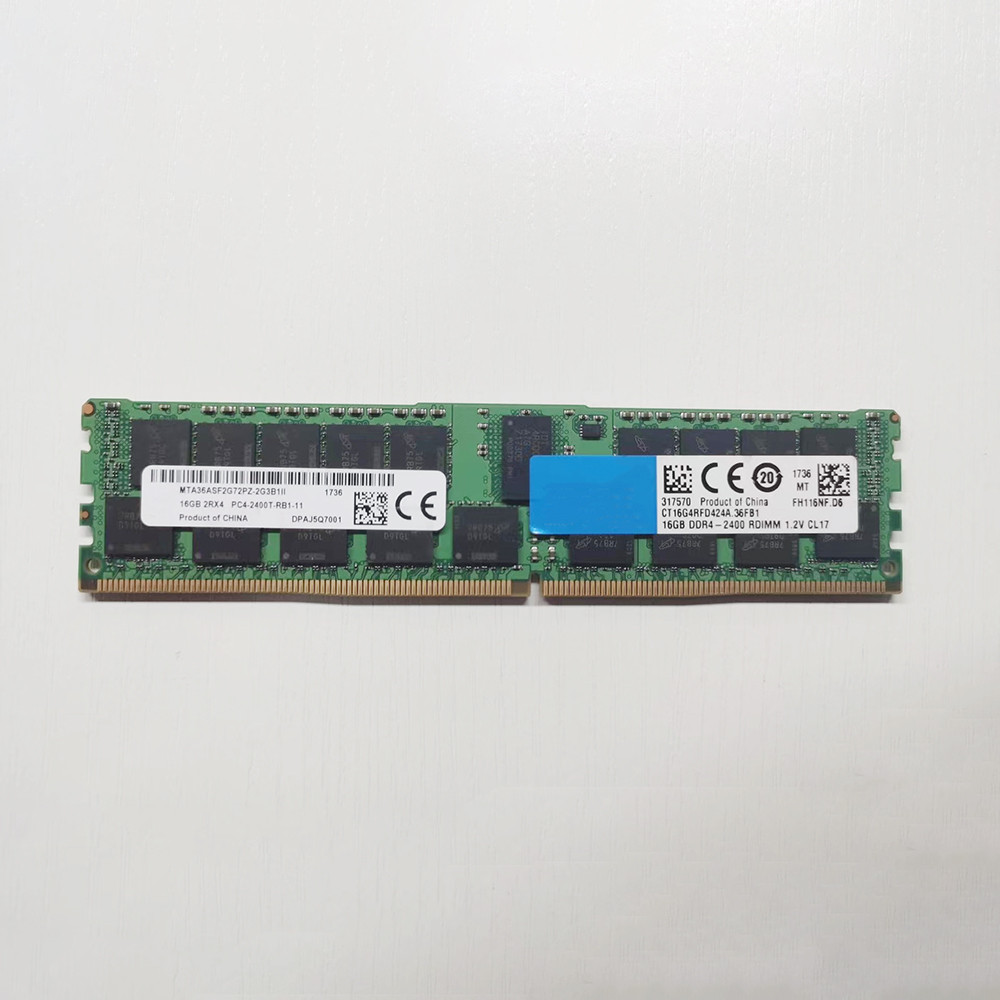 1PCS 16G RAM PC4-2400T-RB1 For MT Server Memory MTA36ASF2G72PZ-2G3B 16GB 2RX4 DDR4 2400