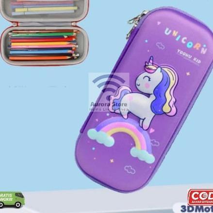 Kotak Pensil 3D Timbul Karakter Kartun Lucu Unik | Tempat Pensil Anak Sekolah / Tempat Penyimpa - UN