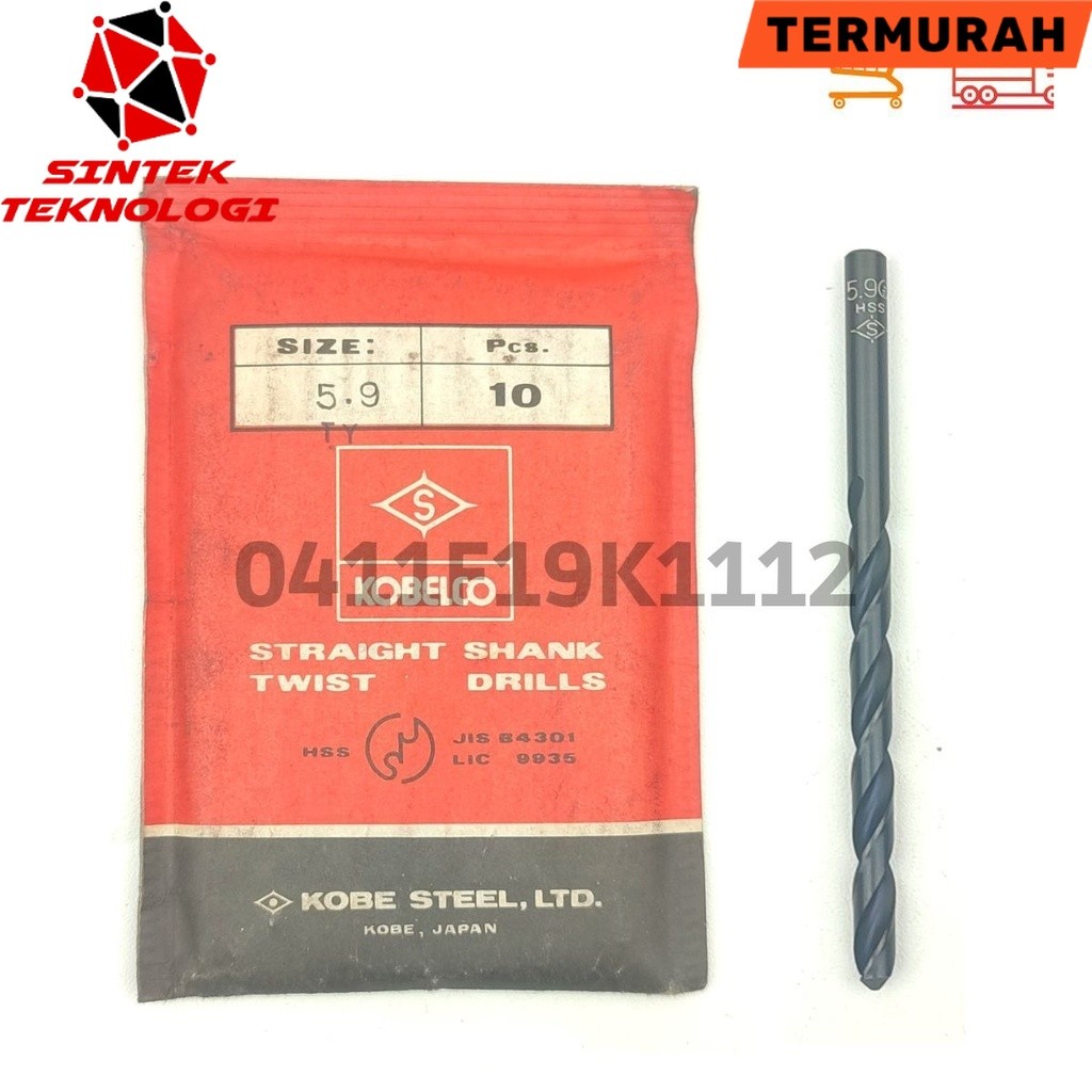 Mata Bor 5.9mm Kobelco Bor Besi Hss Bukan Bor Carbide Nachi