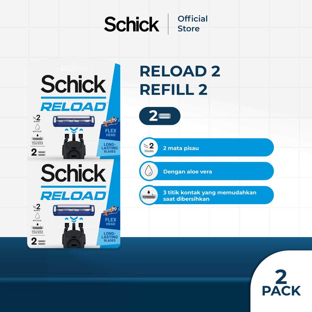 Schick Reload 2 Refill Alat Cukur Pria Razor - Isi 2 x 2 Pack