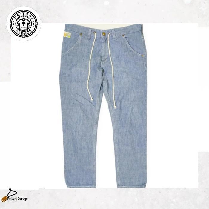 Raw Denim Jeans Drawstring Edwin Dungaree Straight Mist Blue Wash 34