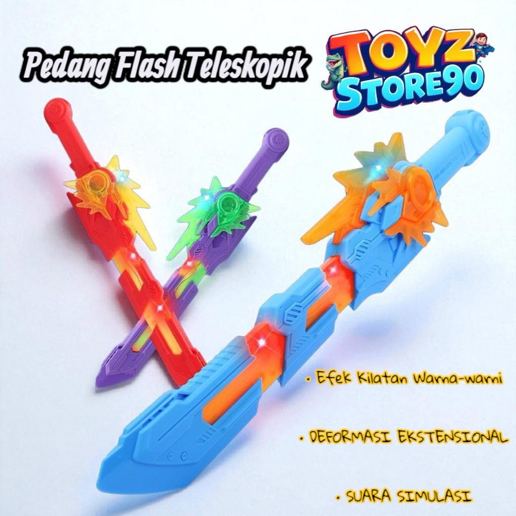 Makinlaris- 053 Mainan pedang pedangan anak anak / pedang berlampu ada efek suara