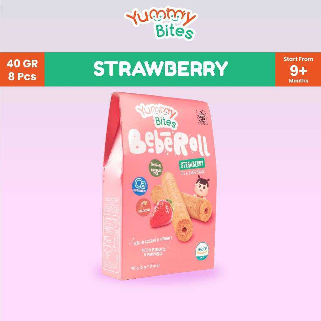 YUMMY BITES-YUMMY BITES BEBEROLL STRAWBERRY 40GR