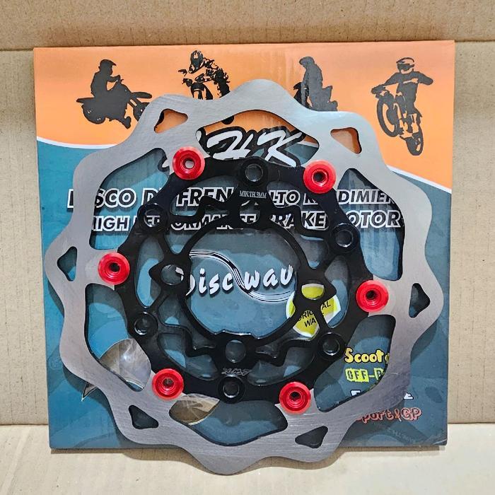 Disk piringan cakram LHK model galfer 220 jupiter mx vega mio beat dll - hitam ring merah, disk galf