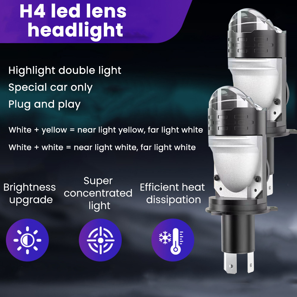 Lampu LED Utama H4 Proyektor Biled Kipas Pendingin AC DC Full Aluminium