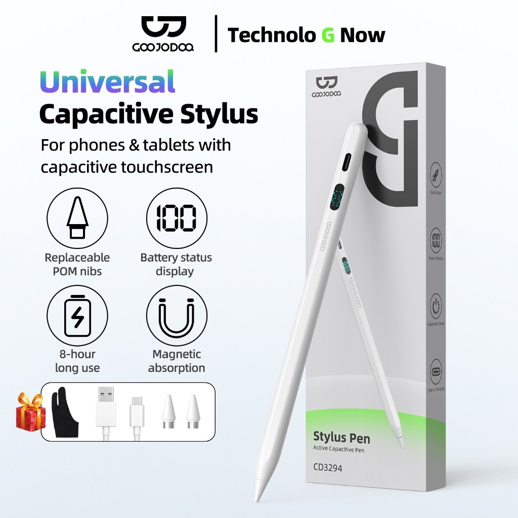(Stellart) Goojodoq GD04 Stylus Pen Universal with battery indicator, suitable for Xiaomi, Huawei, P