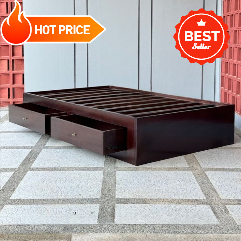 Dipan Lesehan Kayu Jati Minimalis | Ranjang Lantai Model Japanese