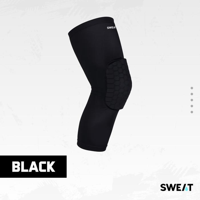 SWEAT - Long Knee Sleeve with Honeycomb Pad | Pelindung Busa Sendi Lutut Compression Panjang - Deker