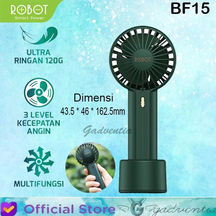 CHEFORA ROBOT KIPAS ANGIN MINI RT-BF07 2000mAH PORTABLE MINI FAN USB RT BF07 - RT-BF15 GREEN
