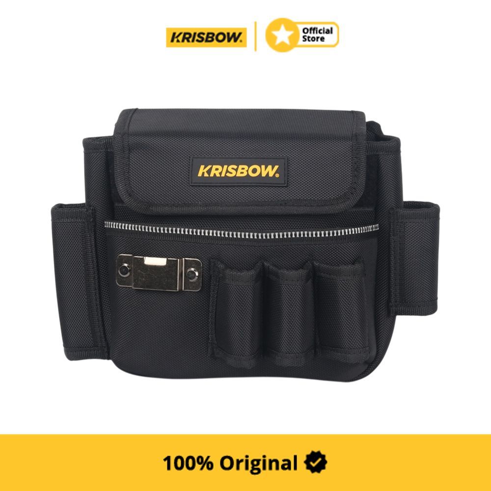 Krisbow Pouch Perkakas 2 Kompartemen - Hitam Tool Bag Tool Pouch