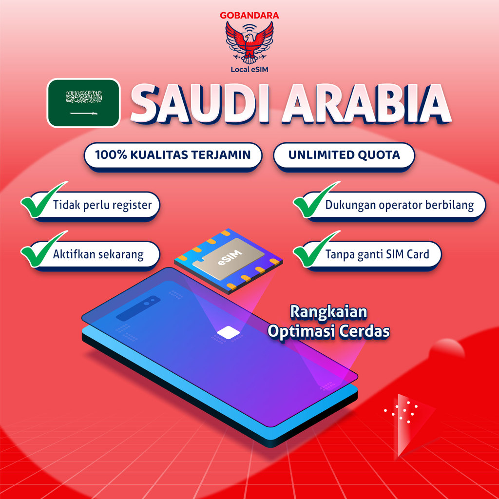 Globalesim esim Saudi Arabia Unlimited Data 3- 20 GB | Roaming Internet Data
