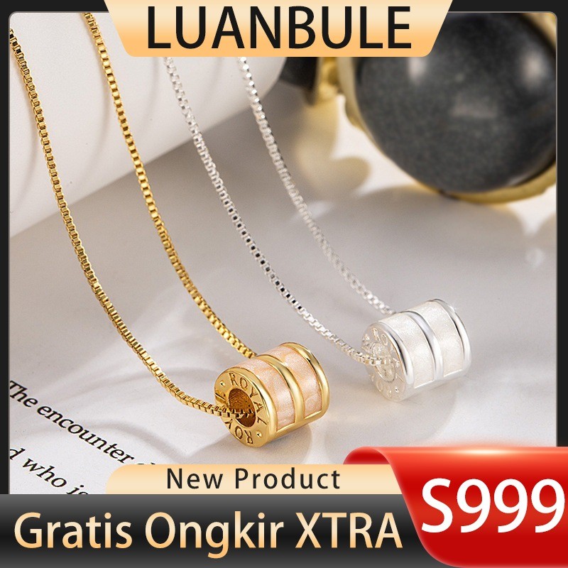 LUANBULE Kalung Perak S999 Liontin Fashion Emas