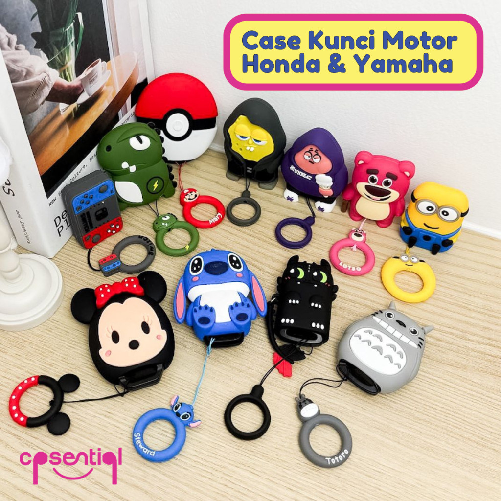 Set Automotive [FREE GANTUNGAN] Case Kunci Motor Honda dan Yamaha Keyless | Cover Key Motor Honda PC