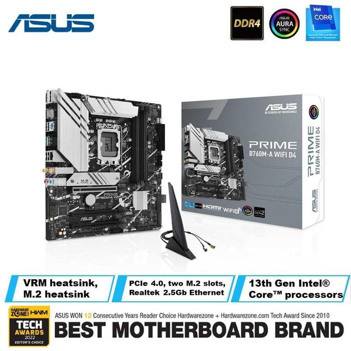 ASUS PRIME B760M-A WIFI D4 [mATX | LGA1700 | Gen 13] - ASUS B760M A WF