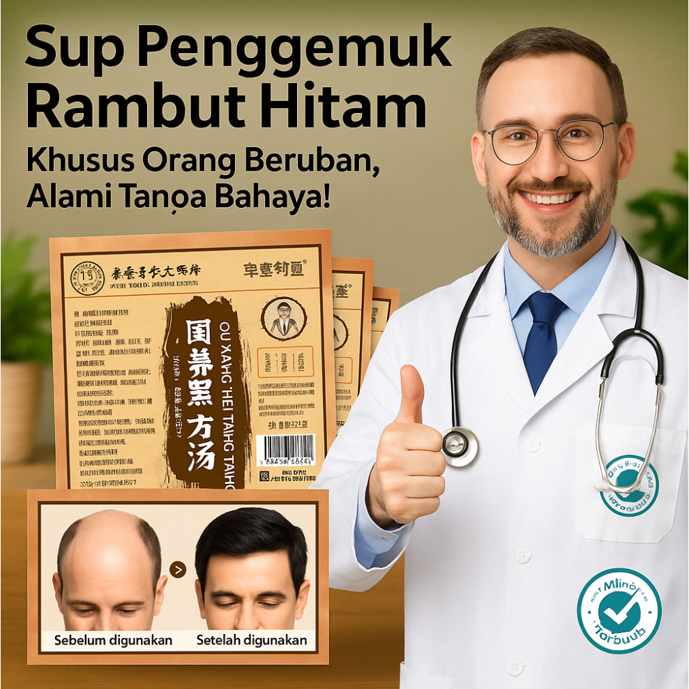 COD[Menghitamkan Uban Secara Alami] Teh Hei Fang/Hair Revive Tea Teh /Hair Revive Tea Teh untuk Meny