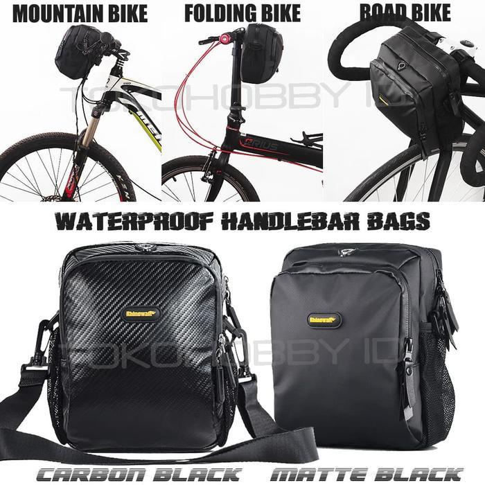 Tas Setang Handlebar Sepeda Waterproof Rhinowalk T92 Seli MTB Roadbike - Black Matte