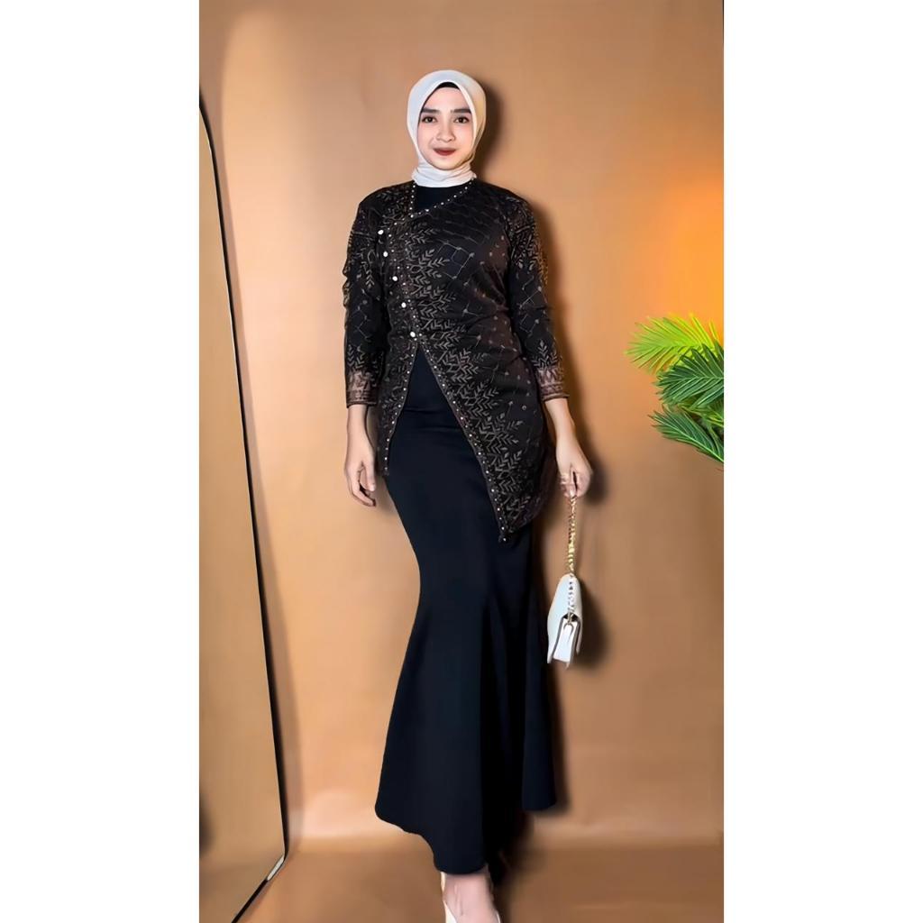 BRAKOTOP Outer Jasmine Brokat Full Payet Mutiara  / Outer Brokat Kondangan