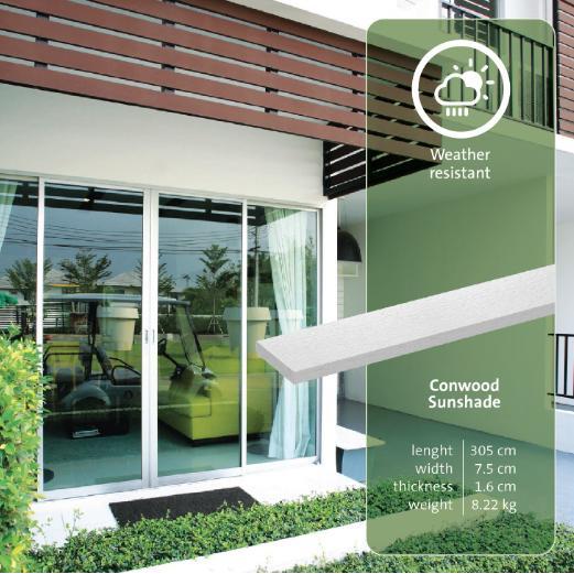 Conwood Sunshade 3" Tebal 14mm untuk dinding Seindah Dinding Kayu Deco