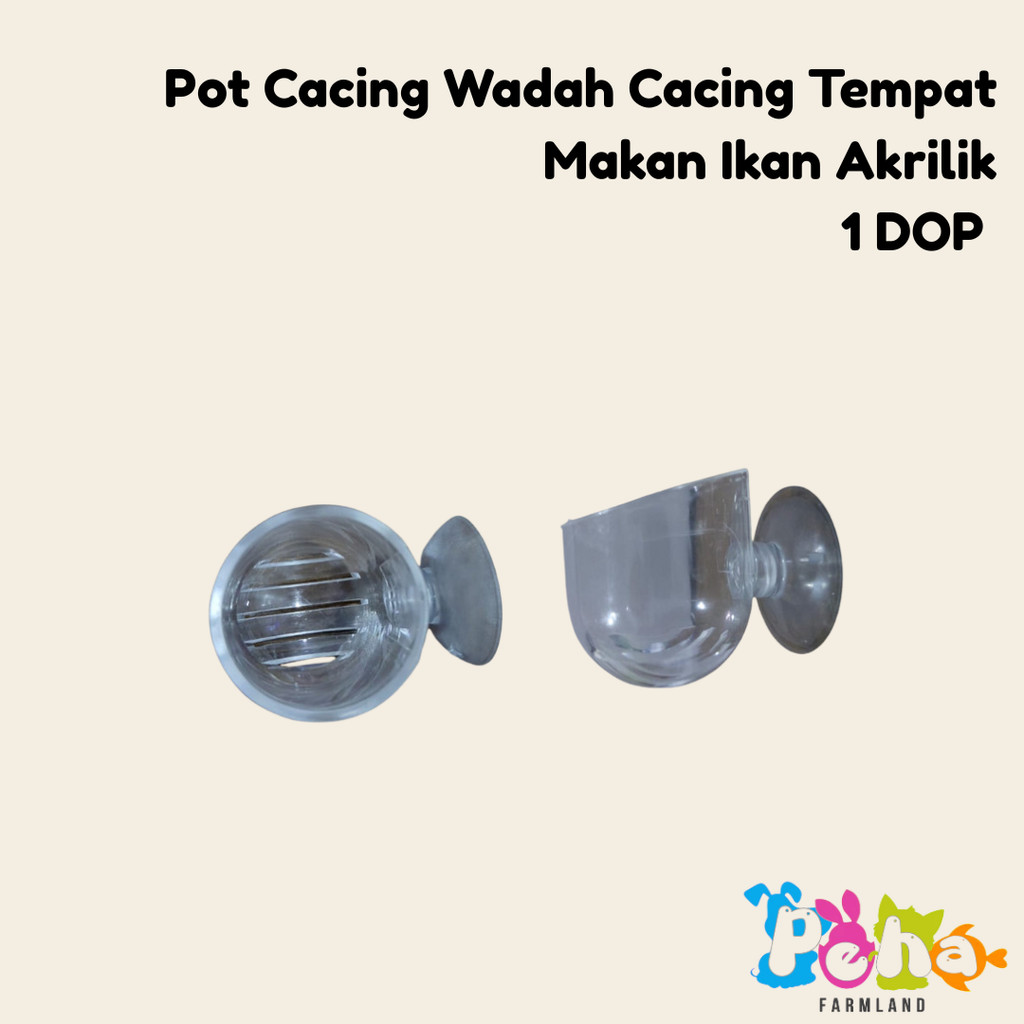 Pot Cacing Wadah Cacing Tempat Makan Ikan Akrilik