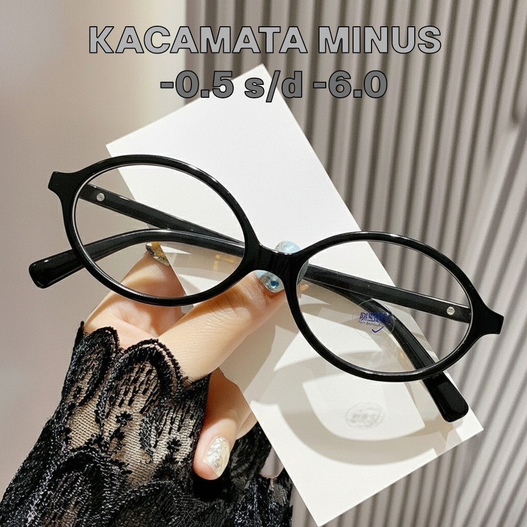 Kacamata Minus -1 Sampai -6 Fashion Korea Retro Anti Blue Light anti Radiasi Model Cat Eye Kacamata 