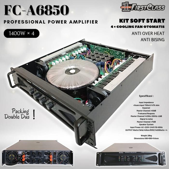 POWER AMPLIFIER FIRSTCLASS FC-A6850 AMPLI 4 CHANNEL FCA6850