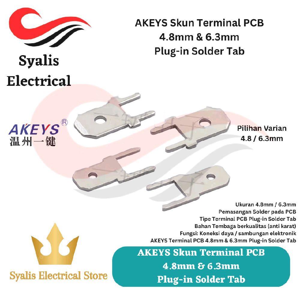 AKEYS Skun Terminal PCB 4.8mm & 6.3mm Plug-in Solder Tab [Syalis]