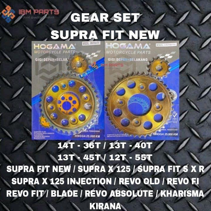 GEAR SET PRESS GEAR SET DEPAN BELAKANG HONDA MODEL SS SUPRA X 125 FI PGM REVO FI BLADE