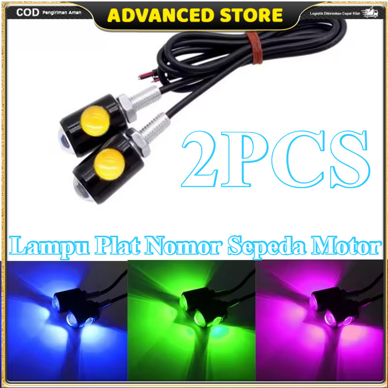 2Pcs Lampu Sein Motor Super Terang Lampu Plat Nomor LED Mobil Lampu Sein Mini Lampu Belakang Lampu R