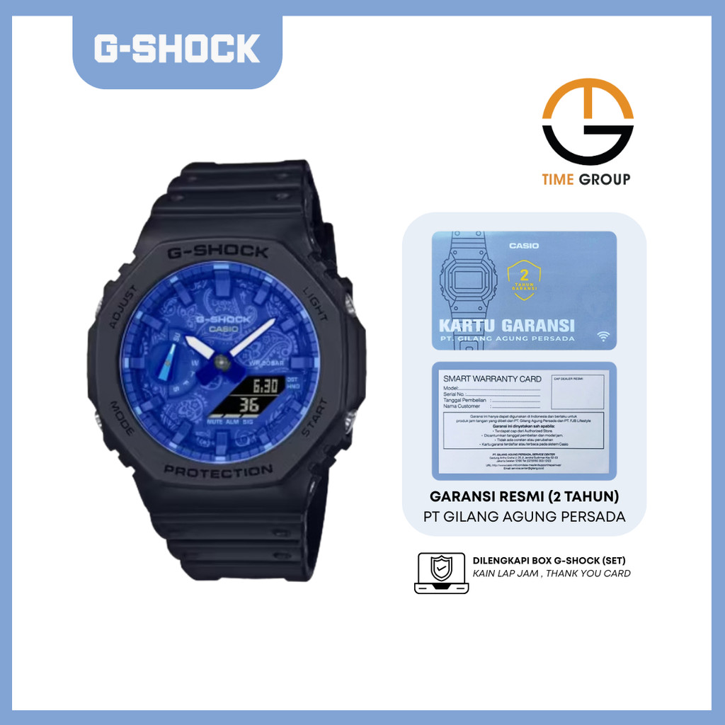 JAM TANGAN PRIA CASIO G-SHOCK GA2100BP-1AD ANALOG DIGITAL RESIN STRAP ORIGINAL