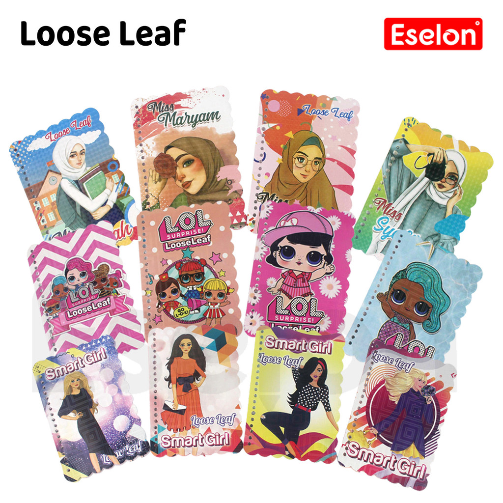 ❤️️Loose Leaf Garis A5 KARAKTER 20lembar / kertas loose leaf KARAKTER / Kertas Loose Leaf A5 - 25Lem