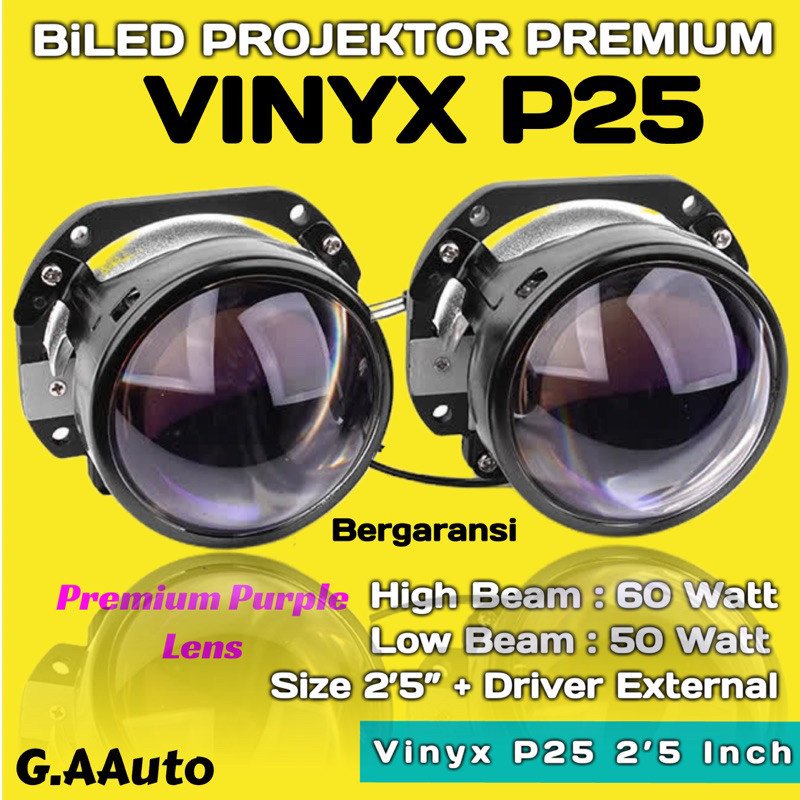 Lampu LED Projector Projie BiLED 2.5 Inch Mobil Motor Vinyx P25 - Vinyx P25