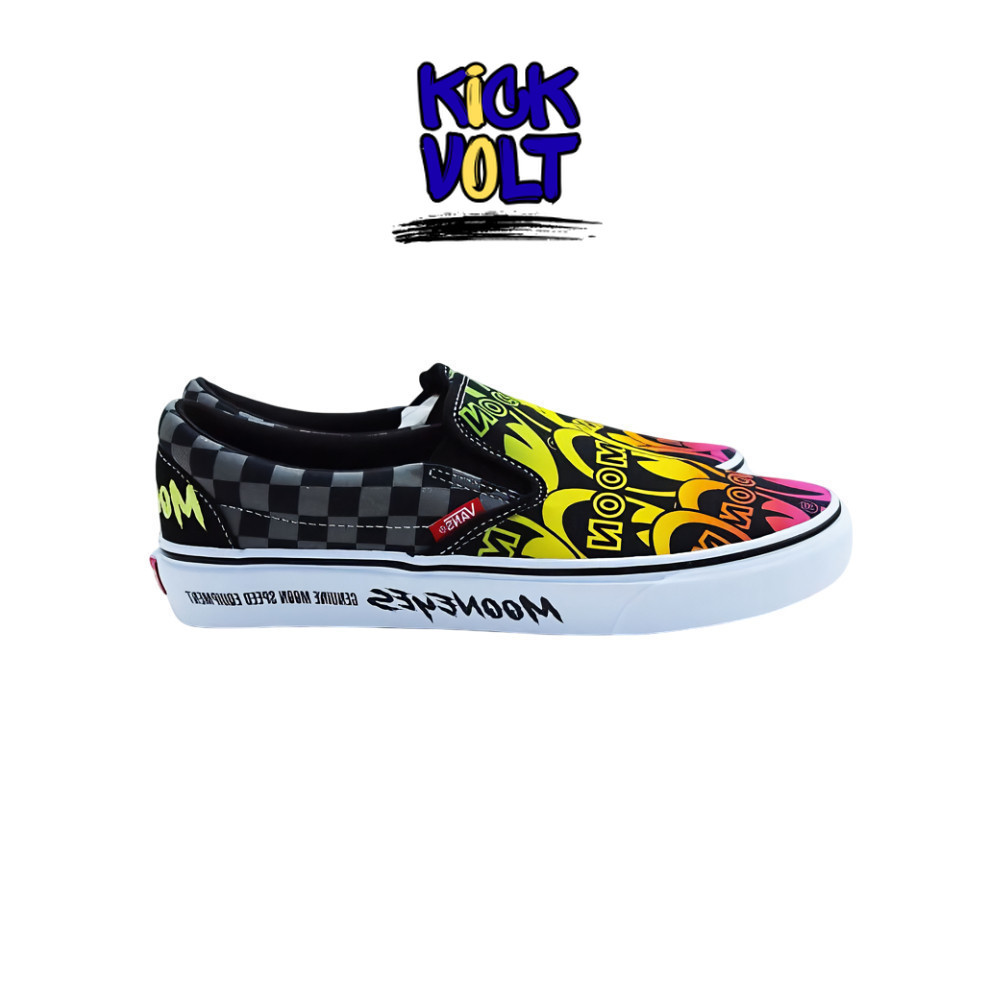 Sneakers Mooneyes X Vans Slip On White Black Green Orange VN000CP6BHG  Original  Unisex