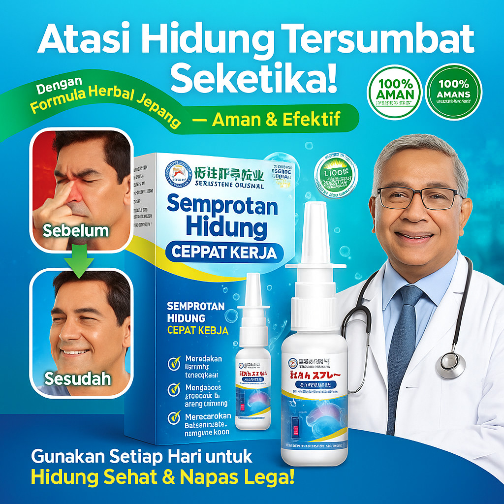 Semprotan Hidung Sakata Hiroshi Terbaik - Anti Alergi Dekongestan, Cepat Redakan Hidung Tersumbat Ga