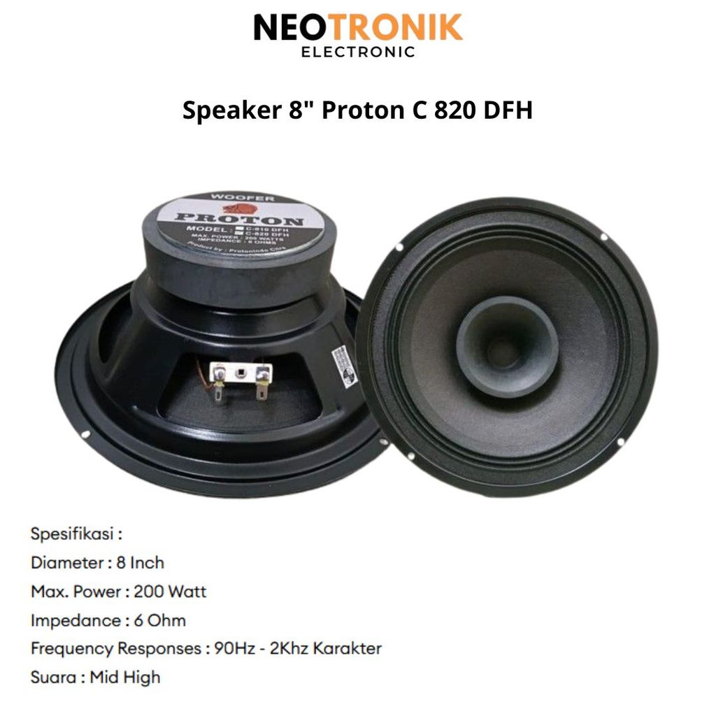 Speaker 8 Inch Proton C-820 DFH Full Range