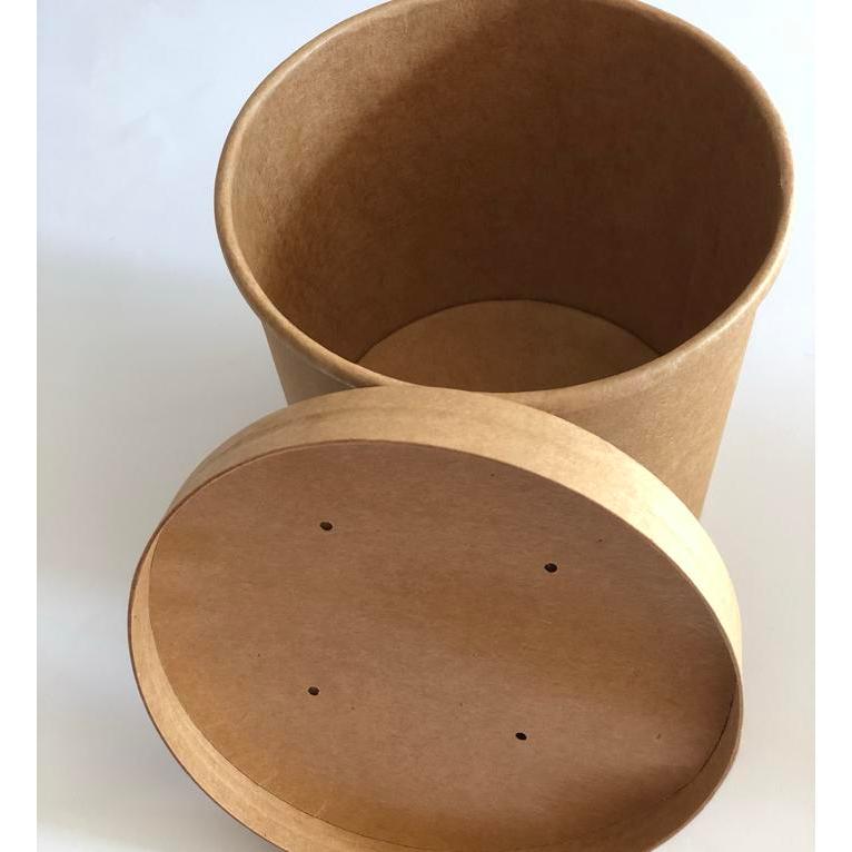 Promo [25 PCS] Brown Paper Cup 8 oz 240 ml | Cup Ice Cream Food Grade Kraft Cup Bowl | Soup CupTerla