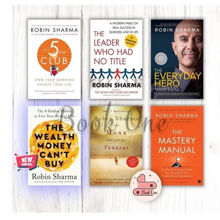 Buku Bahasa Inggris (Robin Sharma Books) Wealth Money Can't Buy | 5AM Club | Everyday Hero | Leader 
