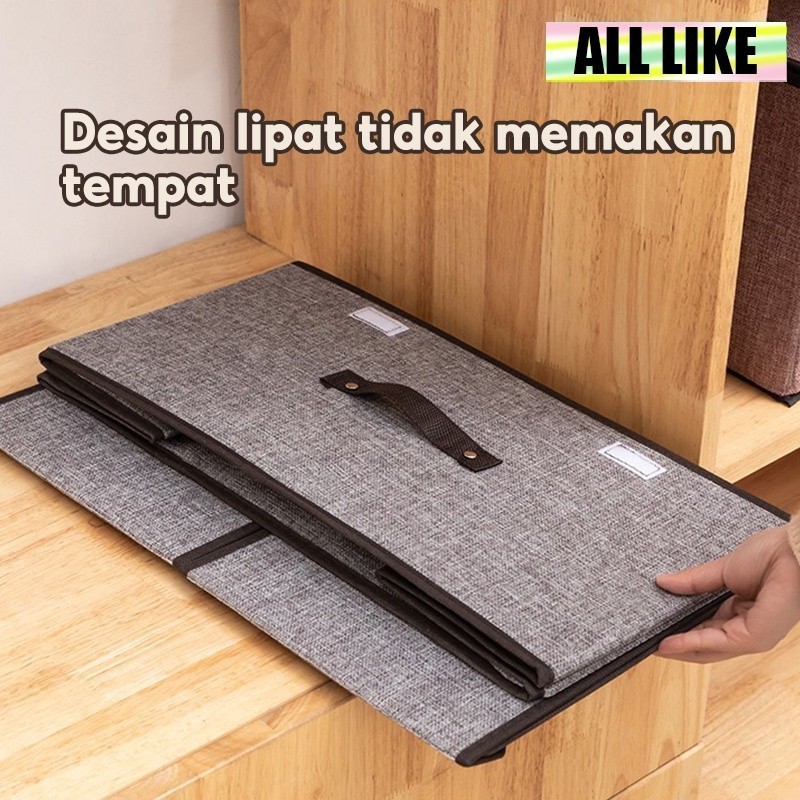 ALL Like Kotak Storage Serbaguna / Wadah Penyimpanan Besar / Box Organizer Kain dengan Tutup Rapat