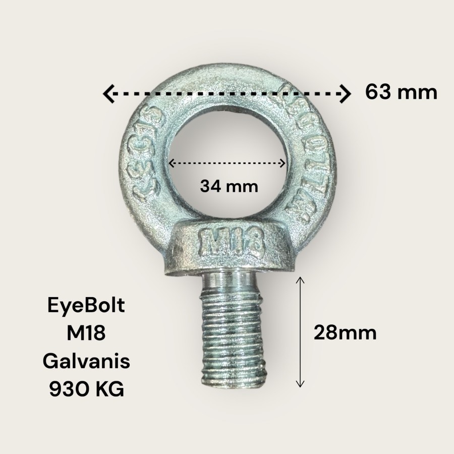 EyeBolt M18 / Mata baut 18mm / Eye Bolt M18