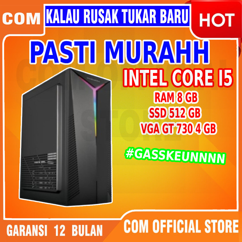 CPU GAMING KOMPUTER COMPUTER PC RAKITAN INTEL CORE I5 RAM 8 GB HDD+SSD EDITING DESAIN GRAFIS